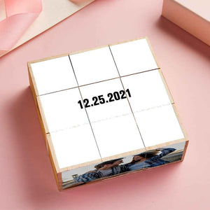 Personalized Magic Cube Photo Wooden Cube Home Ornament Gift for Valentines