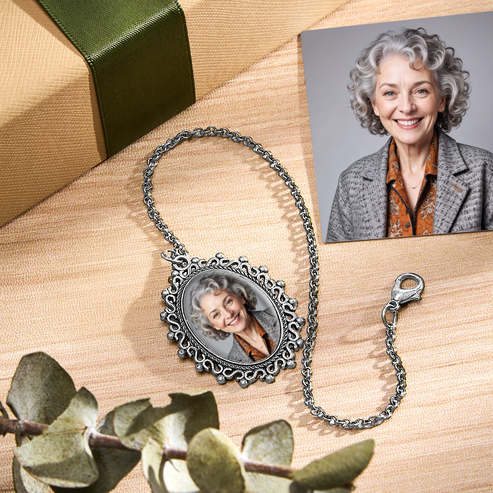 Personalised Wedding Bouquet & Graduation Cap Photo Charm with Engraving
