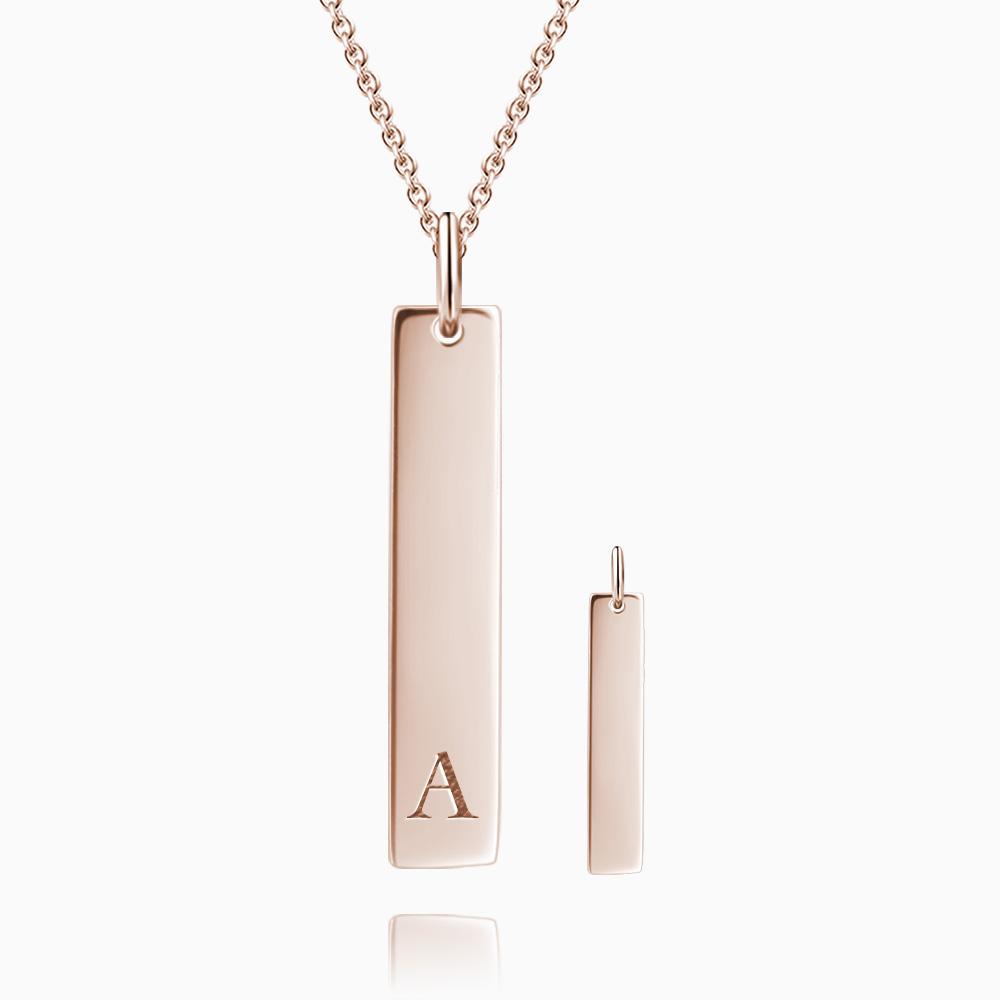 Personalised Initial Bar Necklace | Sterling Silver Engraved Jewellery