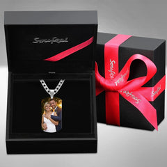 Personalised Engraving Photo Necklace | Unique Anniversary Gift for Her