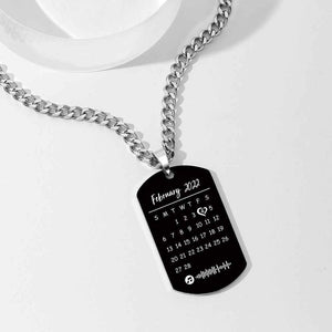 Personalized Engraved Photo Necklace With Personalized Calendar Perfect Anniversary Gifts For Lover