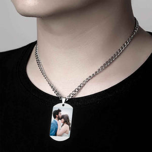 Heart Photo Calendar Engraved Tag Necklace With Engraving Stainless Steel Gifts for Her