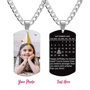 Custom Photo Necklace With Words Photo And Date Perfect Gift For Loved Ones On Birthday