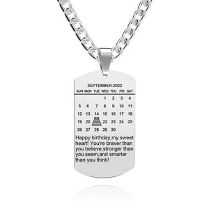 Custom Photo Necklace With Words Photo And Date Perfect Gift For Loved Ones On Birthday