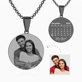 Personalised Black Filter Photo Necklace | Romantic Stainless Steel Valentine's Gift For Couples