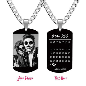 Custom Photo Necklace With Words Photo And Date Perfect Gift For Halloween