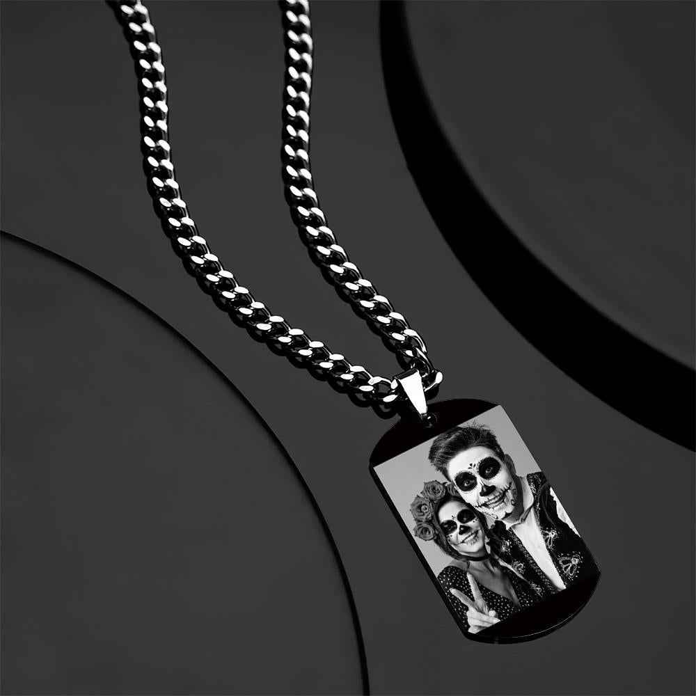 Custom Photo Necklace With Words Photo And Date Perfect Gift For Halloween