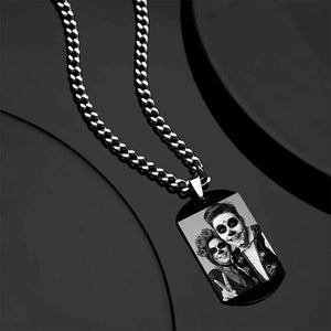 Custom Photo Necklace With Words Photo And Date Perfect Gift For Halloween