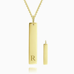 Personalised Initial Bar Necklace | Sterling Silver Engraved Jewellery