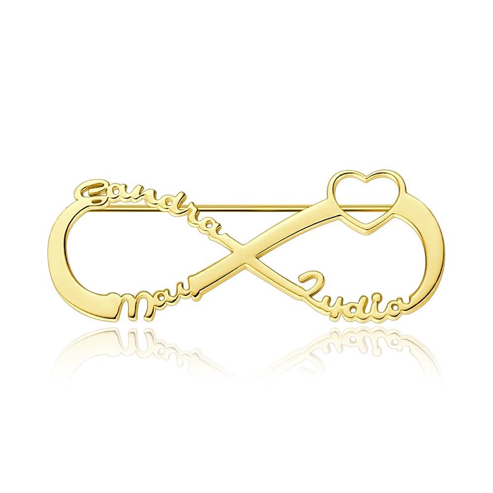 Personalised Infinity Name Brooch - Rose Gold Plated Memorial Pin