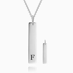 Personalised Initial Bar Necklace | Sterling Silver Engraved Jewellery