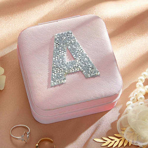 Personalized Jewelry Box with Glitter Letter Bridesmaid Gift for Her