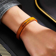 Custom Engraved Music Code PU Leather Bracelet with Strong Magnetic Clasp