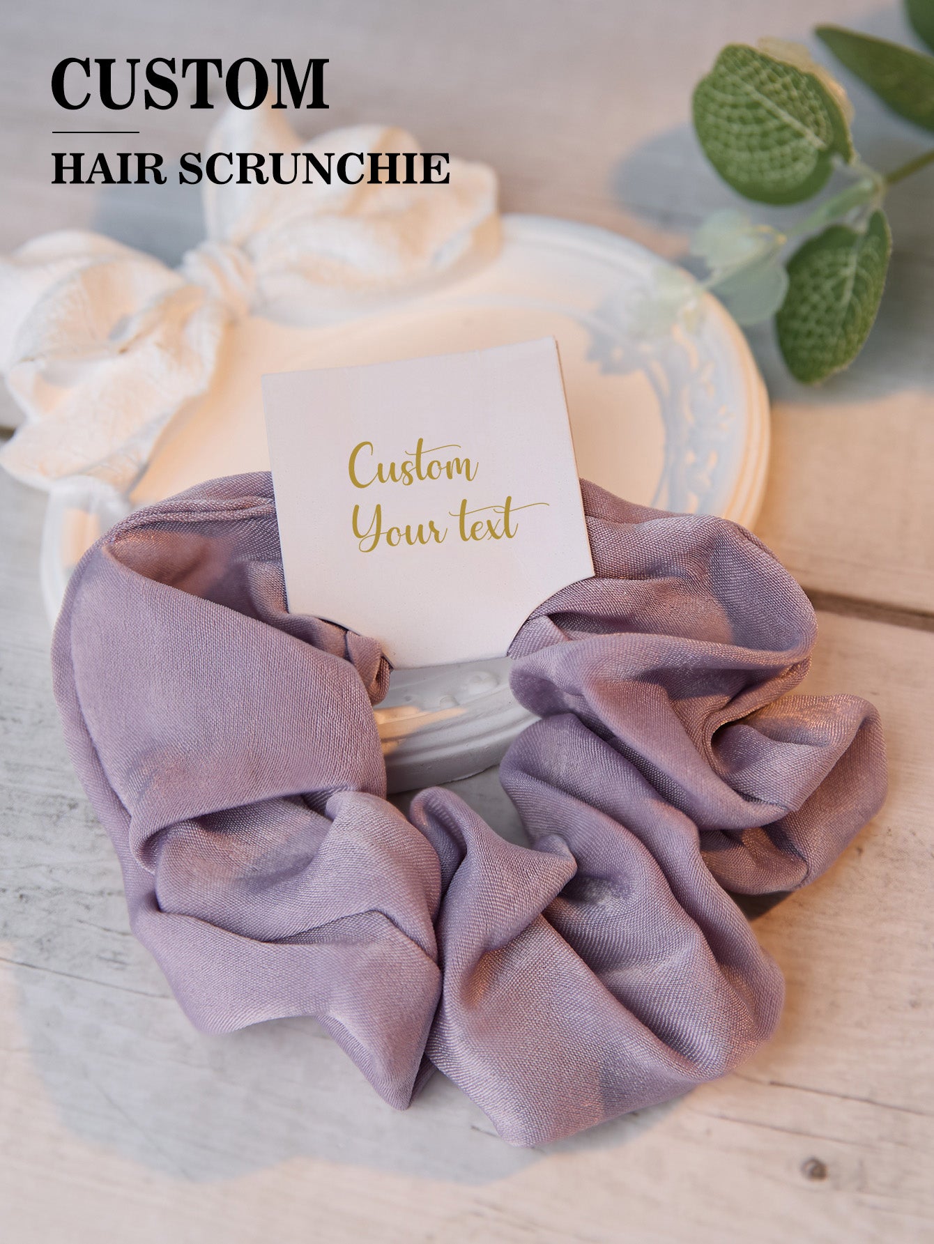 Personalised Bridesmaid Hair Scrunchies - Custom Tie the Knot Wedding Party Gift