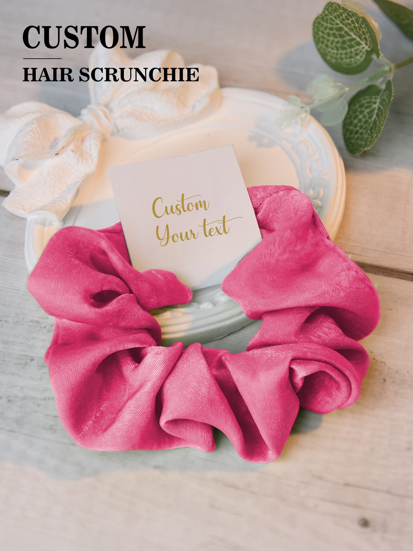 Personalised Bridesmaid Hair Scrunchies - Custom Tie the Knot Wedding Party Gift