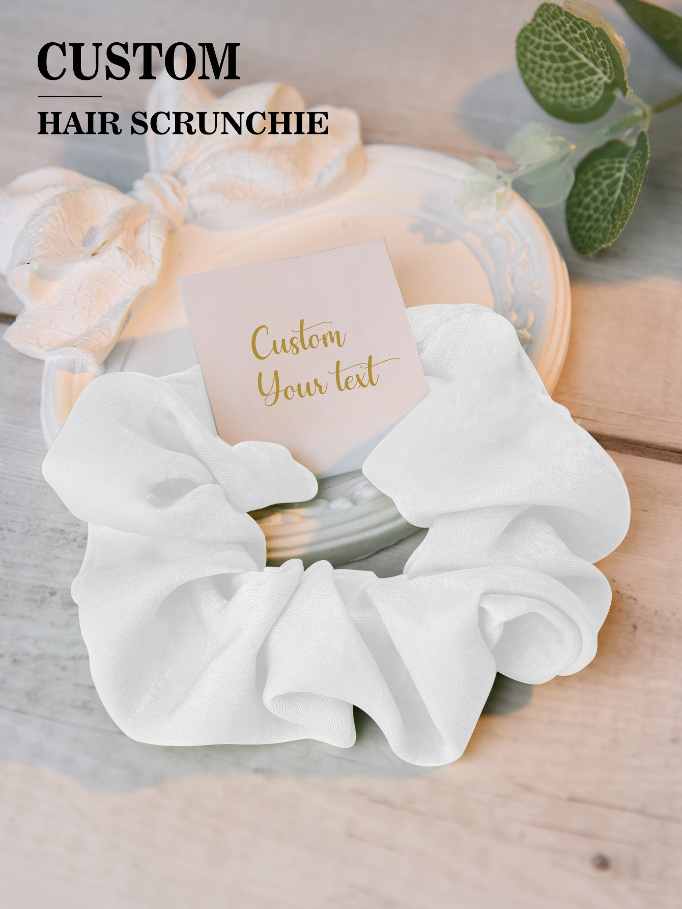 Personalised Bridesmaid Hair Scrunchies - Custom Tie the Knot Wedding Party Gift