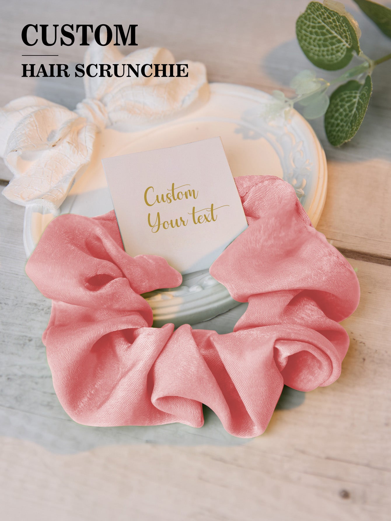 Personalised Bridesmaid Hair Scrunchies - Custom Tie the Knot Wedding Party Gift
