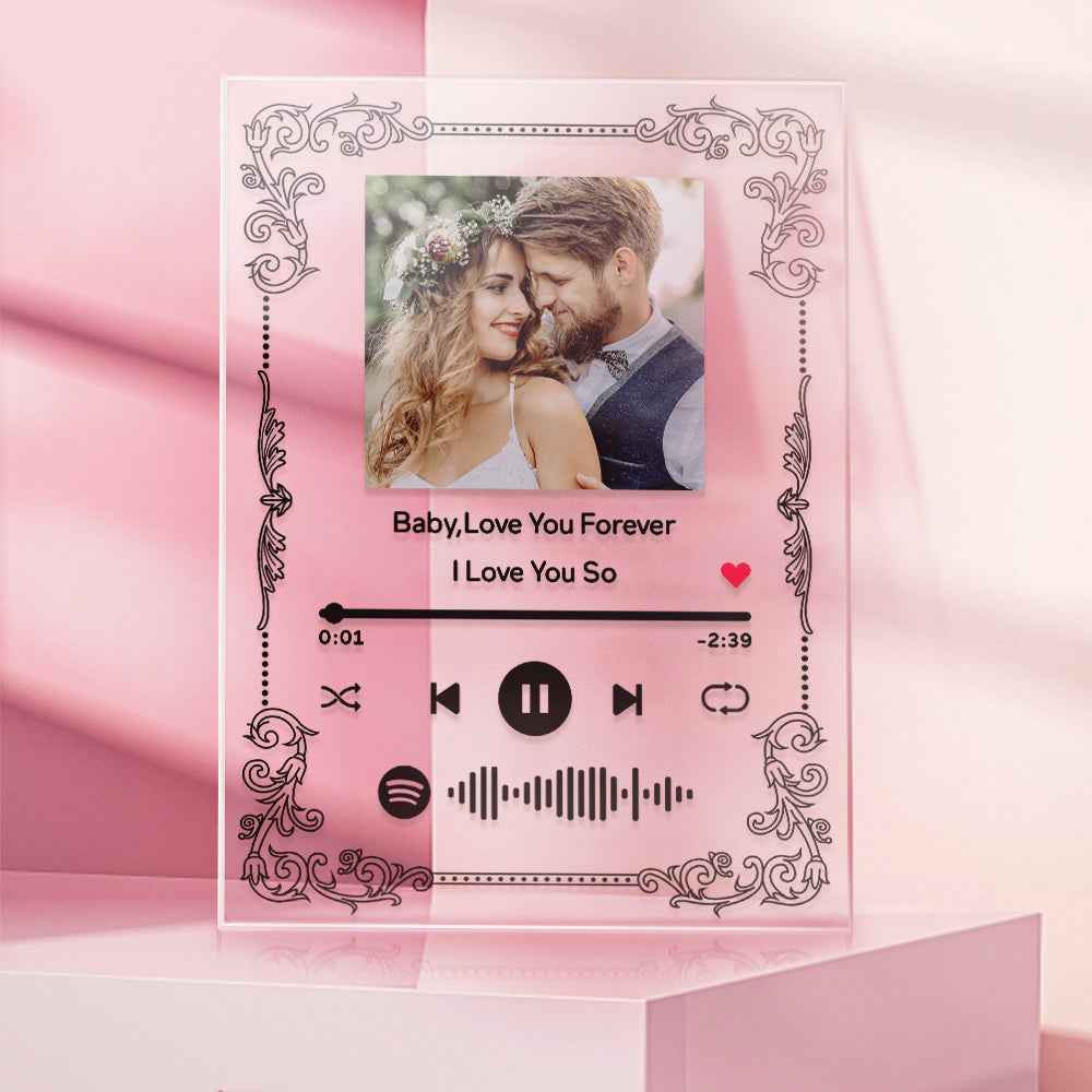 Custom Photo Plaue Acrylic Music Keychain Custom Couple Photo For Girlfriend