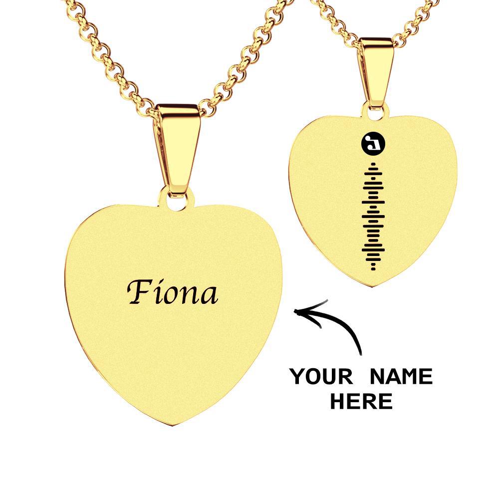 Personalised Engraved Heart Photo Necklace with Scannable Code - Unique Gift for Loved Ones