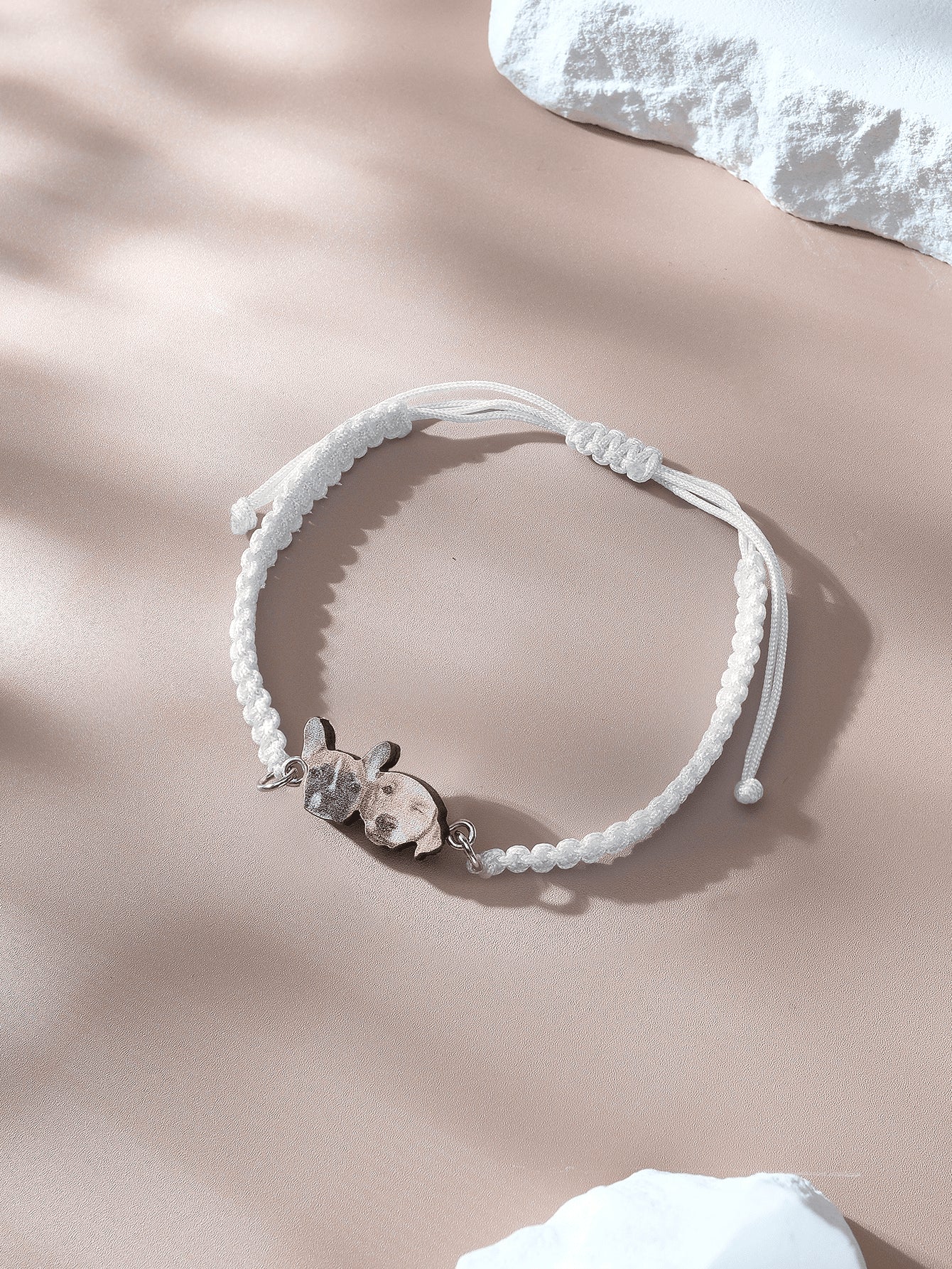 Personalised Pet Portrait Adjustable Braided Bracelet - Unique Gift for Pet Lovers