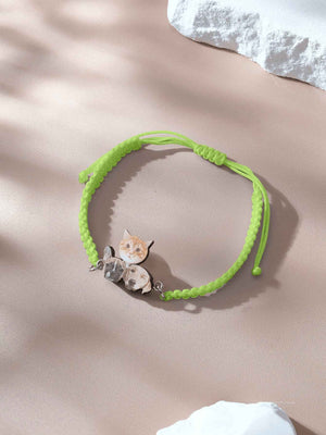 Personalized Pet Portrait Adjustable Braided Bracelet Birthday Gift for Pet Lover