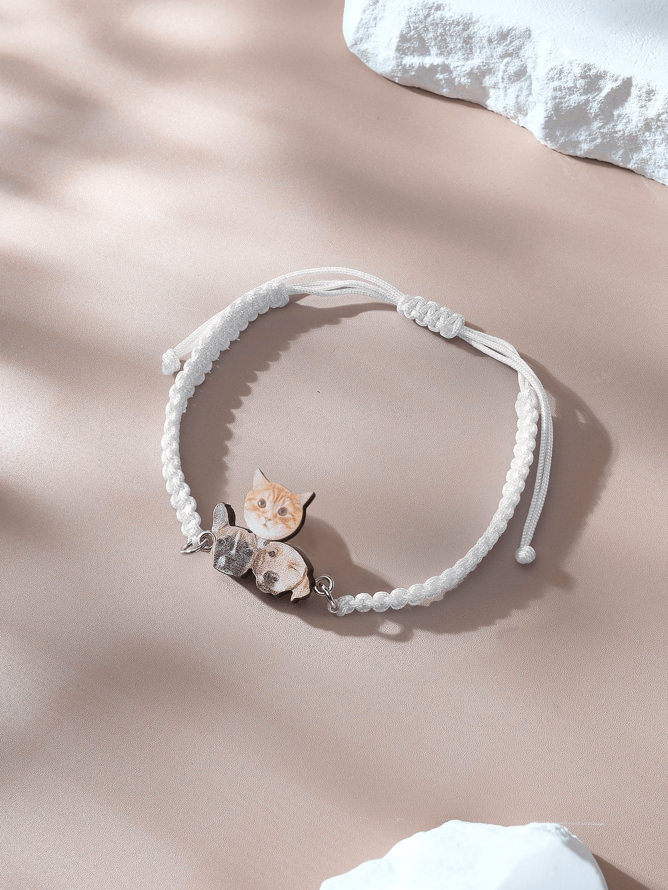 Personalised Pet Portrait Adjustable Braided Bracelet - Unique Gift for Pet Lovers