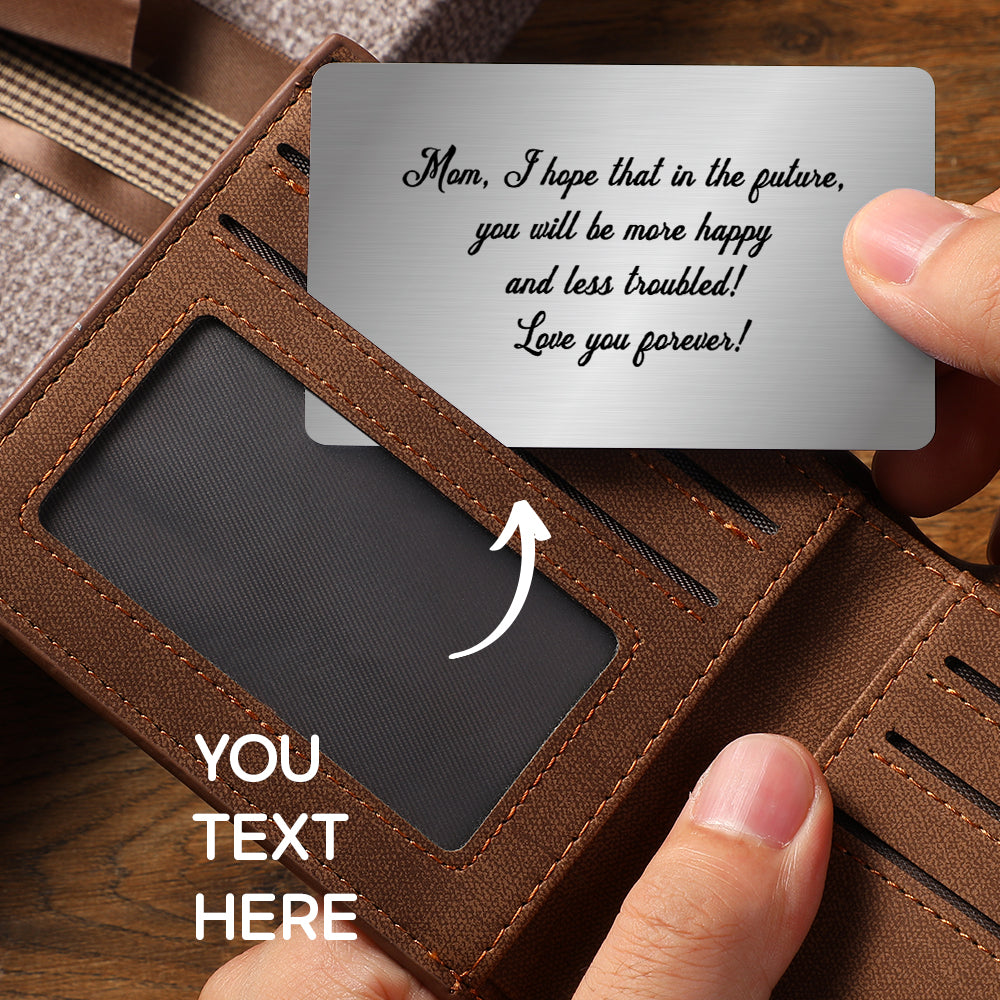 Personalised Stainless Steel Wallet Photo Insert Card - Custom Engraved Keepsake