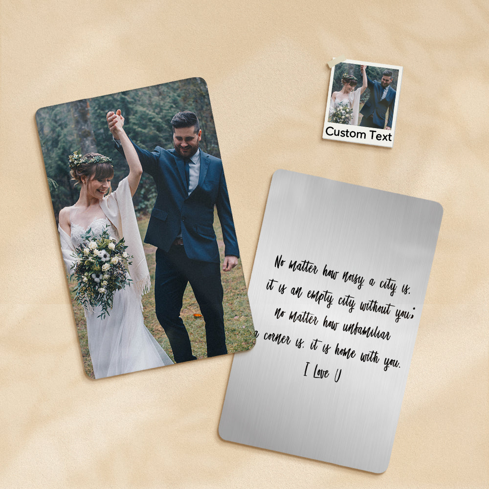 Personalised Stainless Steel Wallet Photo Insert Card - Custom Engraved Keepsake