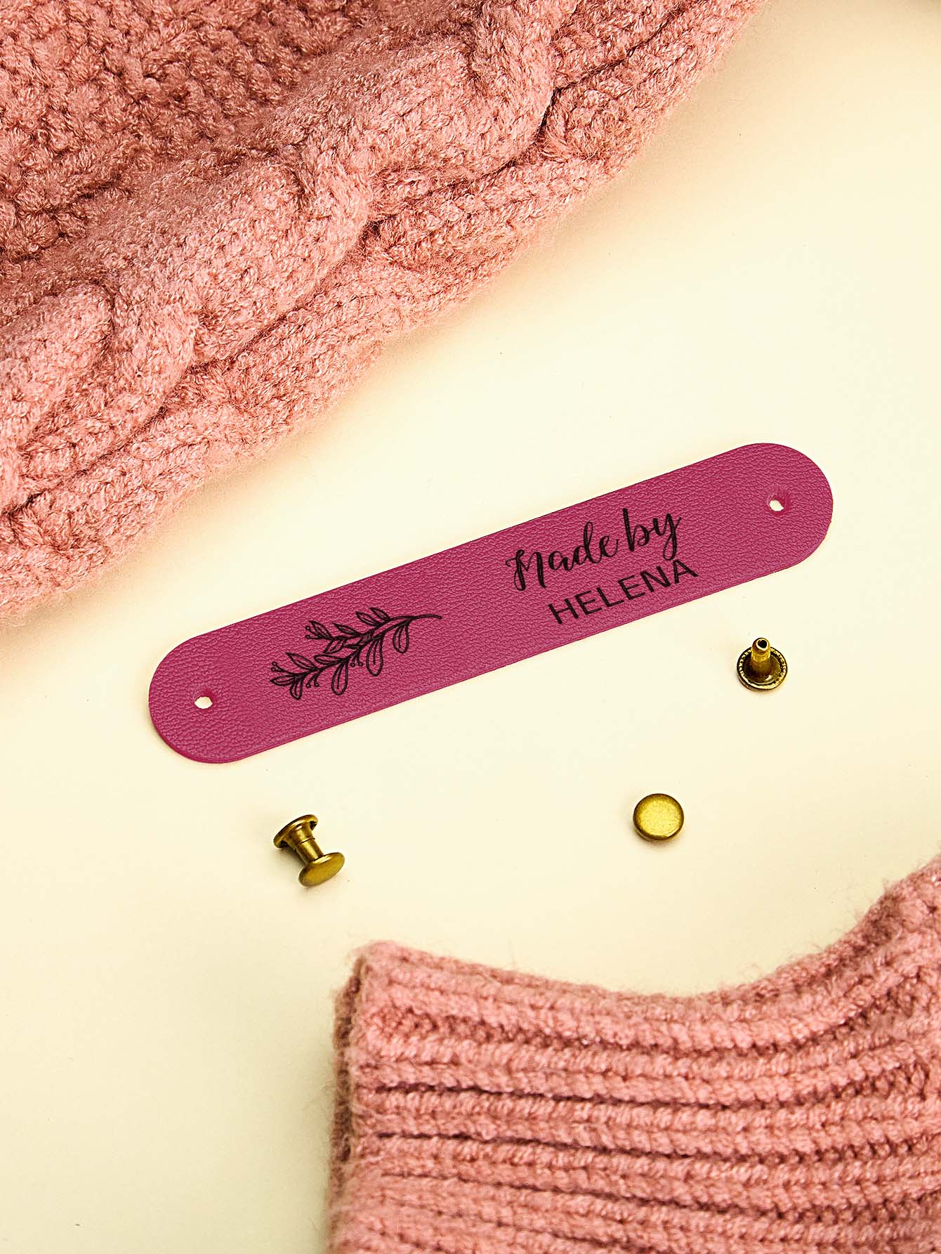 Example custom text options for personalised PVC tags showing stylish fonts and motifs