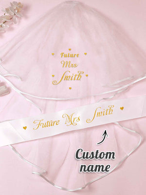 Personalized Bride Veil Sash Set Bride to be Veil Hen Party Accessories