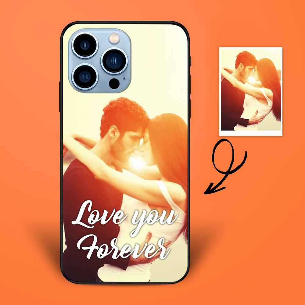 Custom Photo iPhone 13/12 Case With Name Engraved Photo And Text Phone Case With Soft Shell