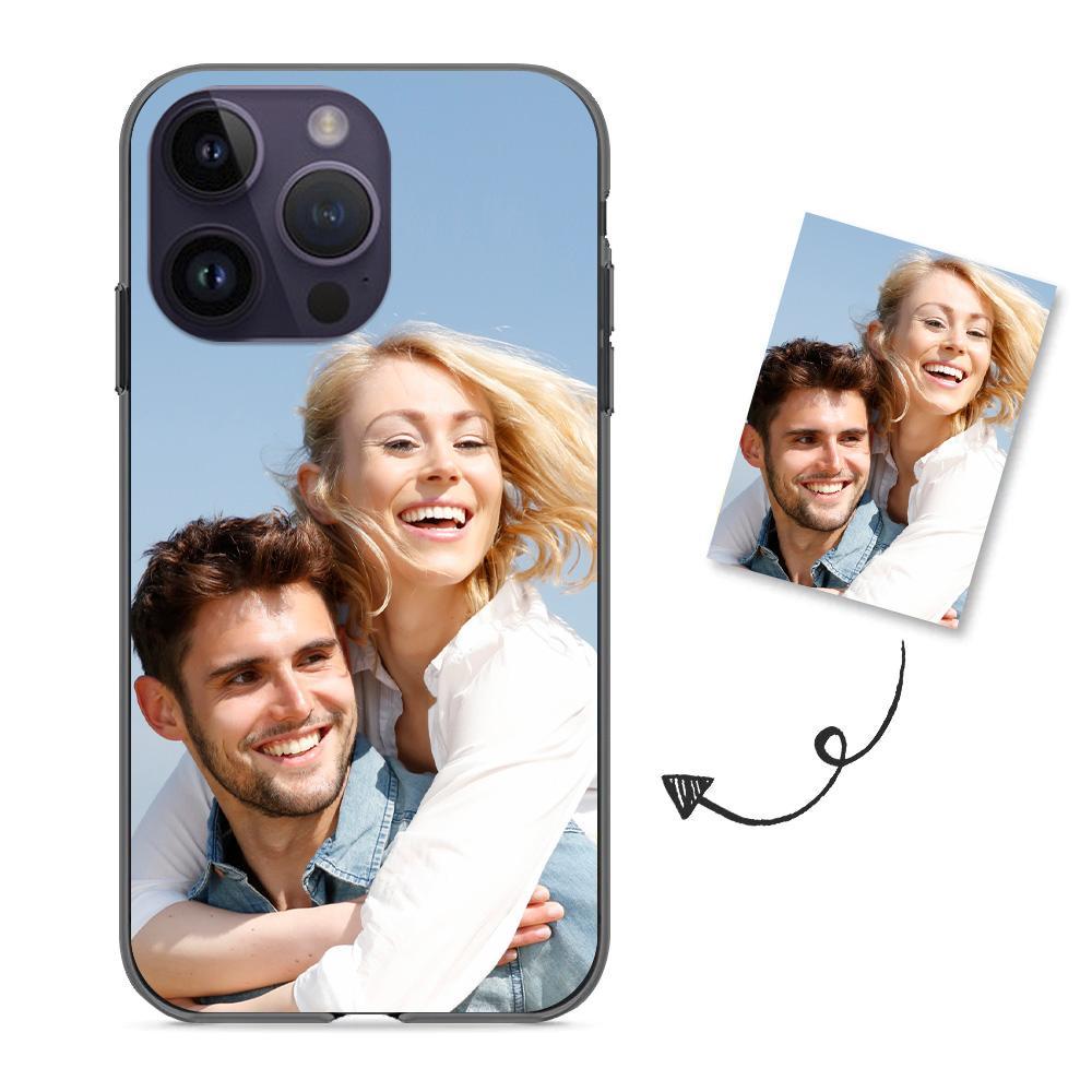 Side profile showing raised edges and camera protection on a customisable Trump iPhone case.