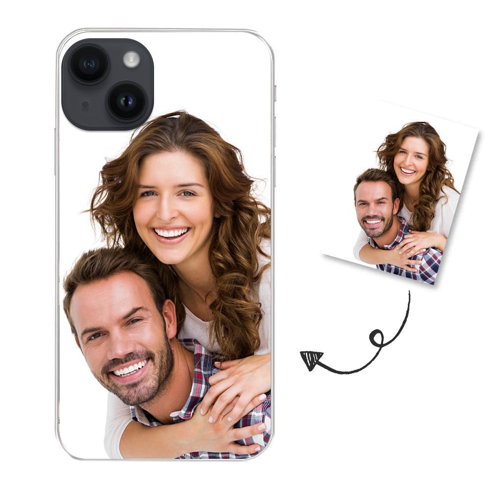 Angled shot of a personalised phone case highlighting durable TPU, precise cutouts and raised edge protection.