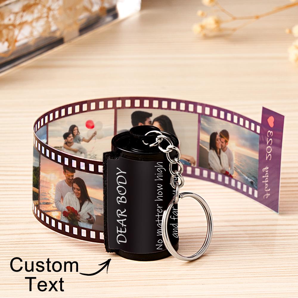 Personalised Photo Film Keychain | Custom Text Couple's Gift