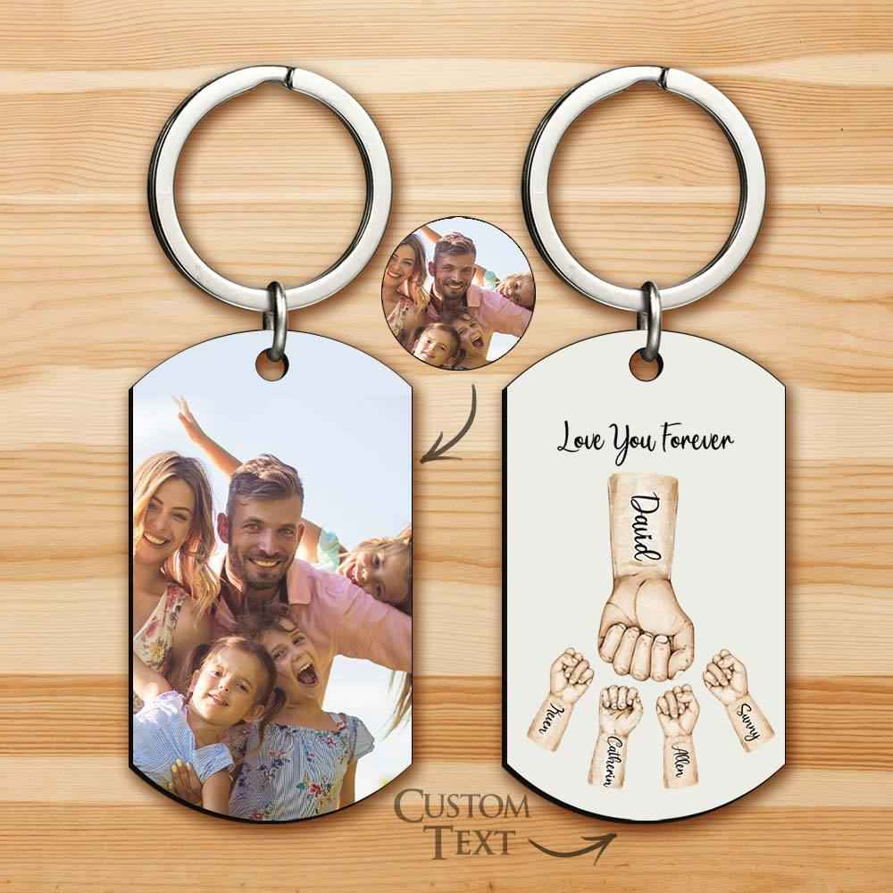 Custom Bump Keychain Best Dad Ever Keychain Photo Keyring Father's Day Gift