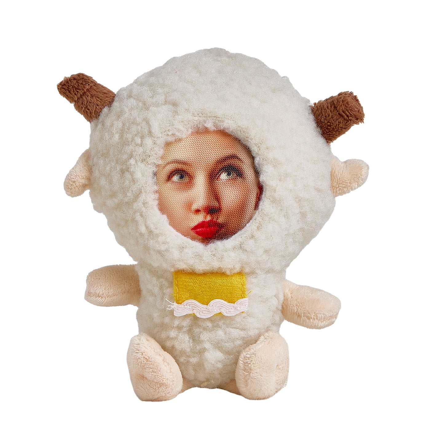 Gift-ready personalised 3D face plush keyring presented as a novelty present for birthdays and parties – personalised keyring gift