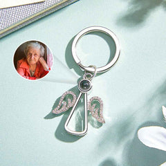 Personalized Angel Photo Keychain Projection Gem Ornament Memorial Gifts For Her