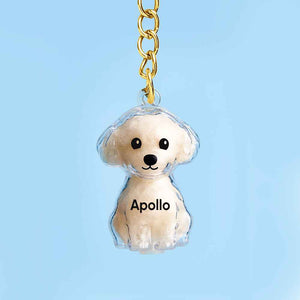 Custom Name Dog Hair Collector Keychain Bag Charm Memorial Storage Box with Text Perfect for Storing Pet Hair Gift for Dog Lovers