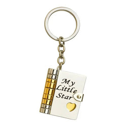 Personalised 'My Little Star' Book Locket Keychain - Engraved Message Gift for Daughter