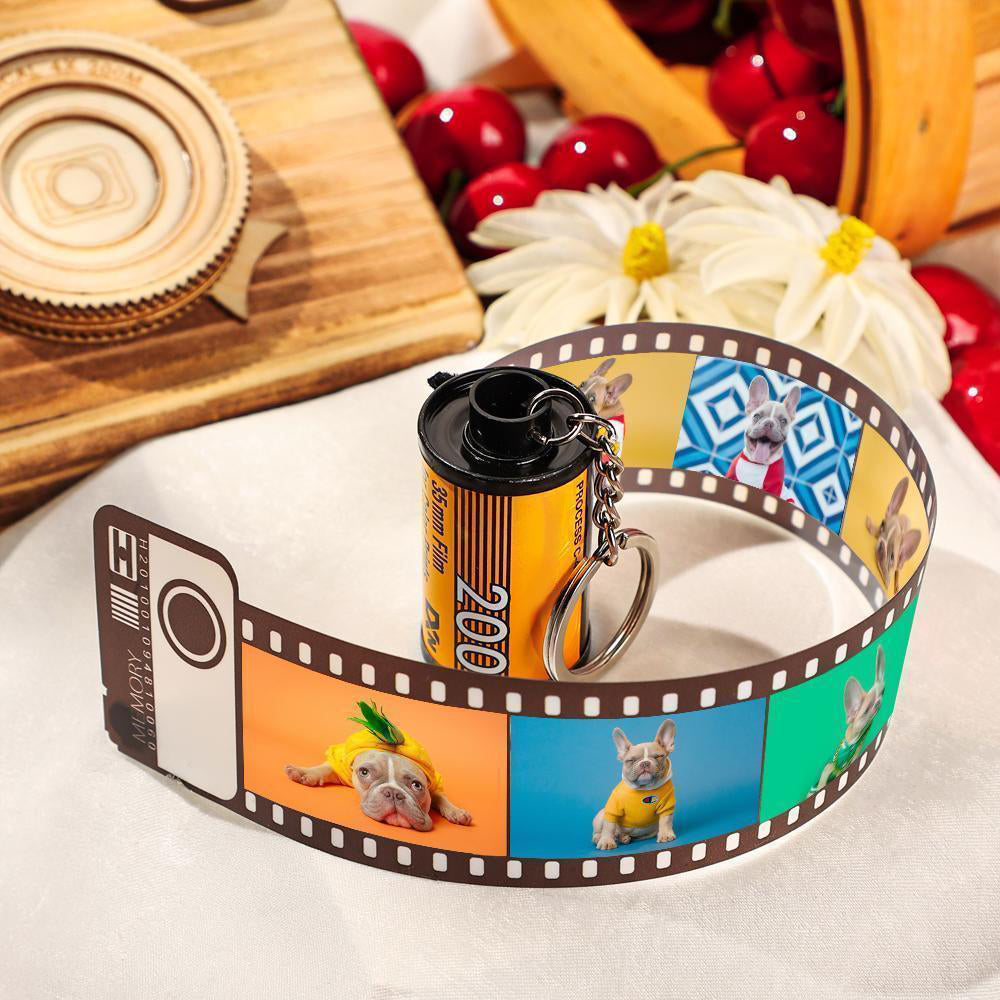 Personalised Camera Film Roll Keychain | Custom Photo Gift for Him