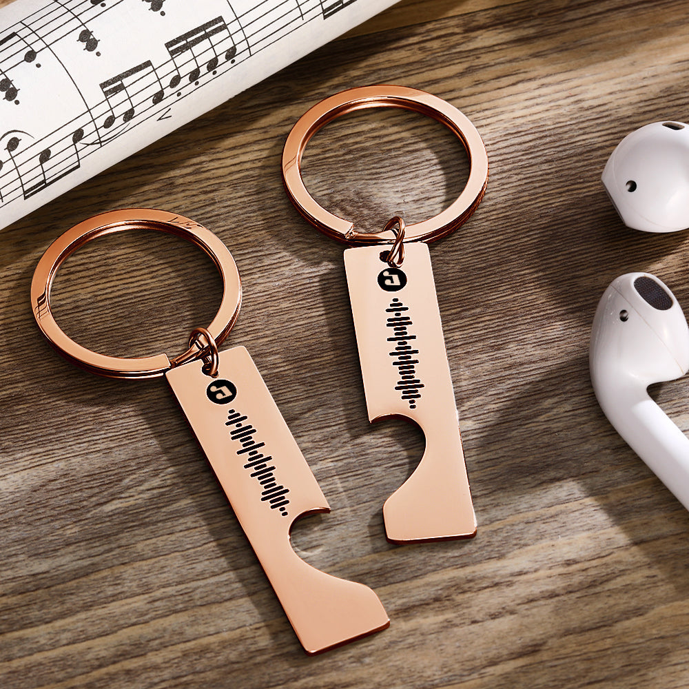 Smartphone scanning a Custom Music Code Keychain to instantly play a chosen track — easy-to-use scannable song keychain