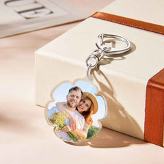 Custom Photo Flower-shaped Keychain Personalized Petal Acrylic Pendant Gifts for Girls