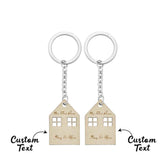 Custom Engraved House Modeling Paired Keychains Housewarming Gifts