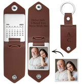 Father's Day Keychain Personalized Date Keychain with Photo Calendar Gifts for Dad