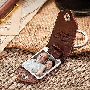 Father's Day Keychain Personalized Date Keychain with Photo Calendar Gifts for Dad