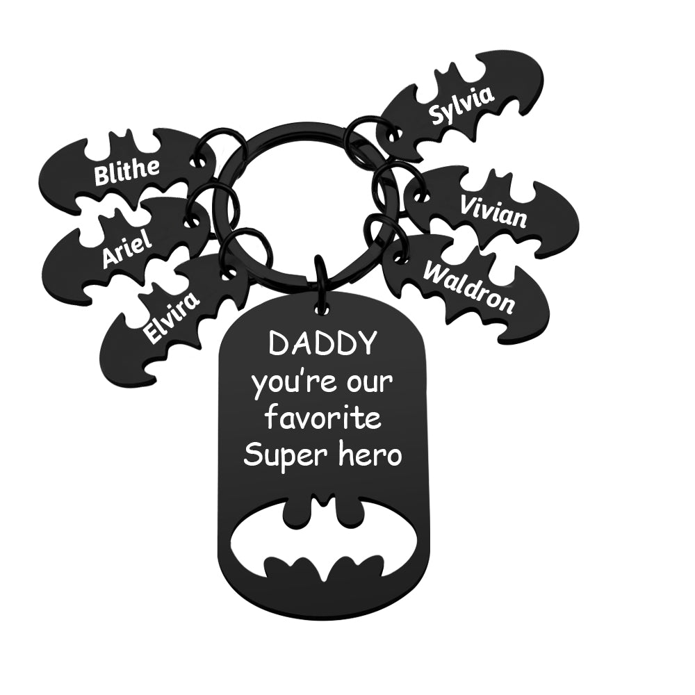 Option to upload photos or music for customisation on this stainless steel Daddy keyring, personalised gift for father