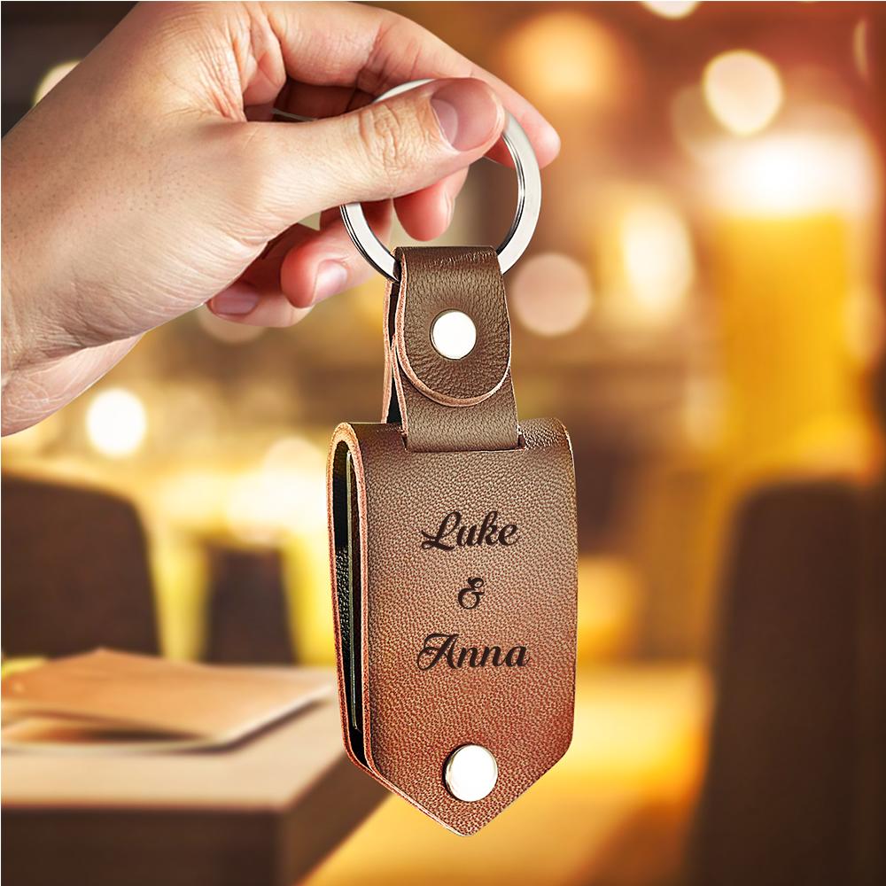 Bright heat-transfer printed photo on metal plate of a custom date keyring, vivid colours and sturdy split ring — personalised keychain gift