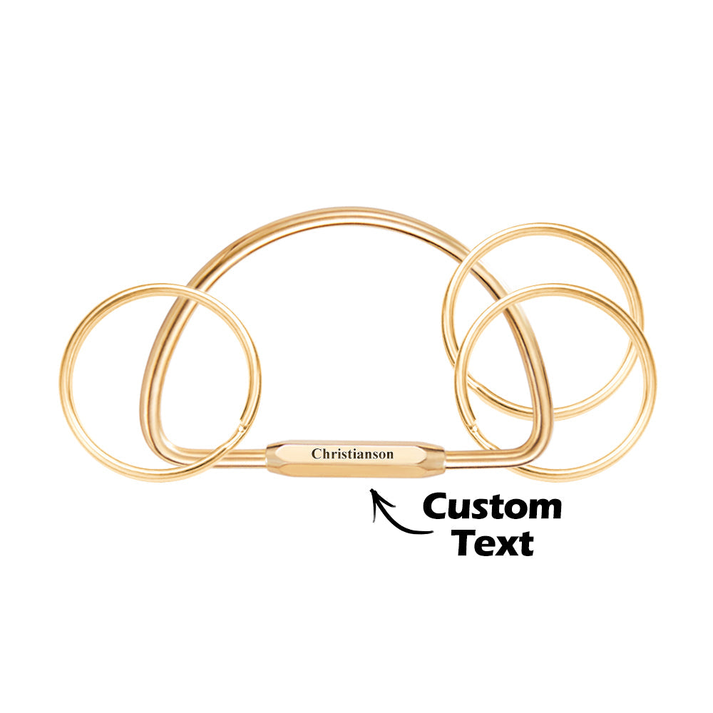Silver-plated multi-layer brass keyring with clear engraved name and sturdy stainless-steel split ring — classic personalised keyring for everyday use.