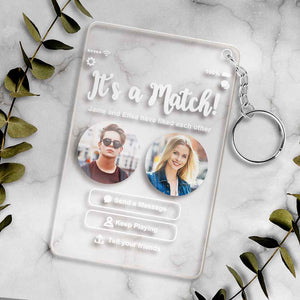 Personalized Perfect Match With Photos Keychain/Plaque/Night Light