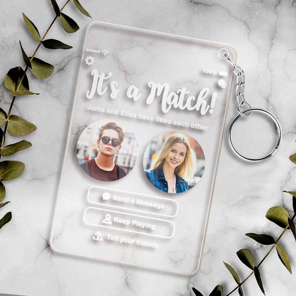 Personalized Perfect Match With Photos Keychain/Plaque/Night Light